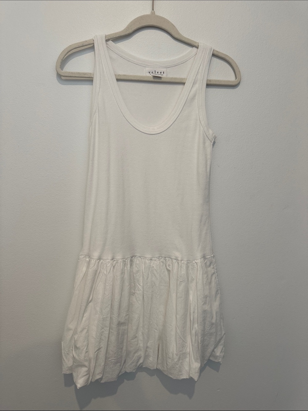 Velvet White Sleeveless Mini Dress
